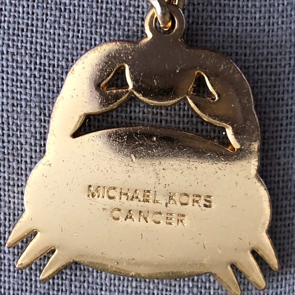 Michael Kors Zodiac Cancer Rhinestone Gold Tone Fashion Keychain Fob - Picture 6 of 7